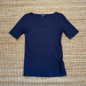 Ralph Lauren elbow-sleeve, boat-neck shirt